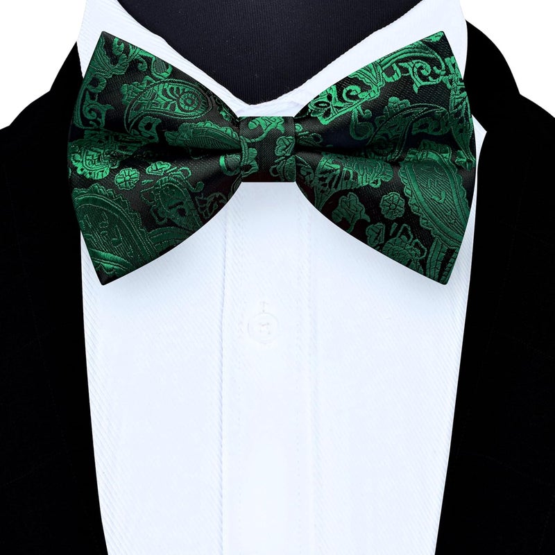 GUSLESON Bow Ties for Men Pre-tied Adjustable Paisley Bowties for Wedding Business Party - Image 2